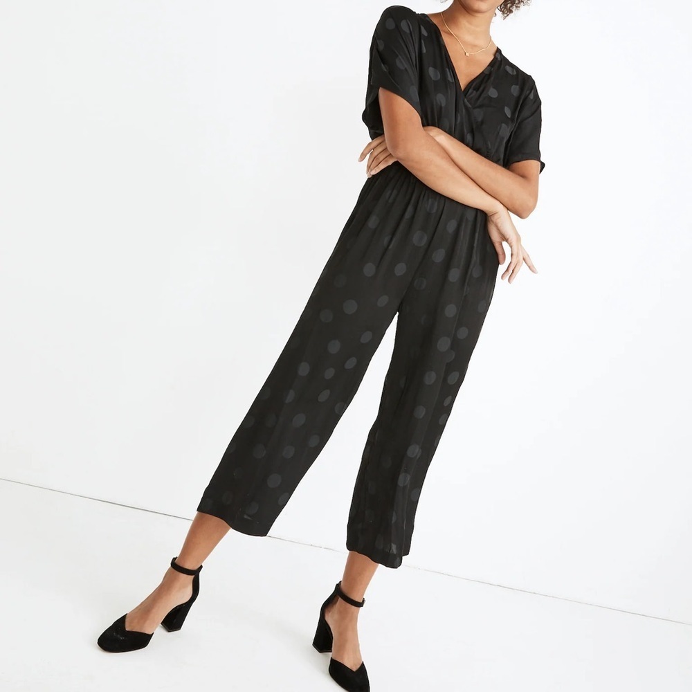 NWOT Madewell Polka Dot Satin Jumpsuit size S